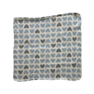 Greenbrier Gray Blue Hearts Fleece Blanket Soother Lovey Swaddle Baby Kids